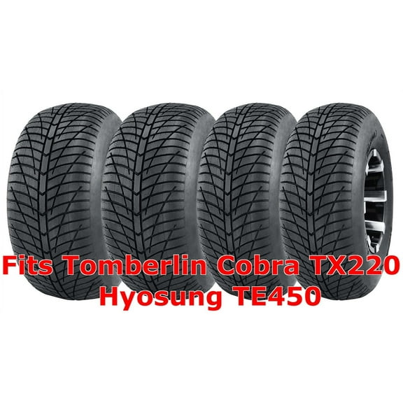 Set 4 21x7-10 & 20x10-9 Tomberlin Cobra TX220 Hyosung TE450 Hi-speed ATV tires