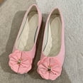 thumbnail image 2 of Xfvqtps Womens Ballet Flats with Flower Detail Suede Like Upper Comfortable Flat Shoes for Women Casual Pointed Toe Flats Pink, 2 of 9