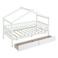 thumbnail image 4 of Miekor Furniture Twin Size Wooden House Bed with Two Drawers, White 181AAK, 4 of 9