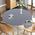 thumbnail image 1 of LAICAIW Nappe Ronde Ajustée, Nappe Réversible Imperméable et Résistante aux Taches avec Élastique Extensible, Housse de Table Facile à Nettoyer pour Usage Extérieur/intérieur, Convient aux Tables Rondes jusqu'à 48 Pouces-56 Pouces de Diamètre, Gris, 1 of 7