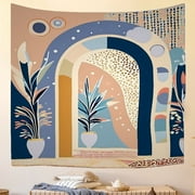Boho Ethnic Washable Home Tapestry for College Bedroom Home Dorm Deco - Modern Rainbows Tapestries 51x59inch Earthy Tones Neutral Warm Aboriginal Dot Durable Tapestry Aesthetic
