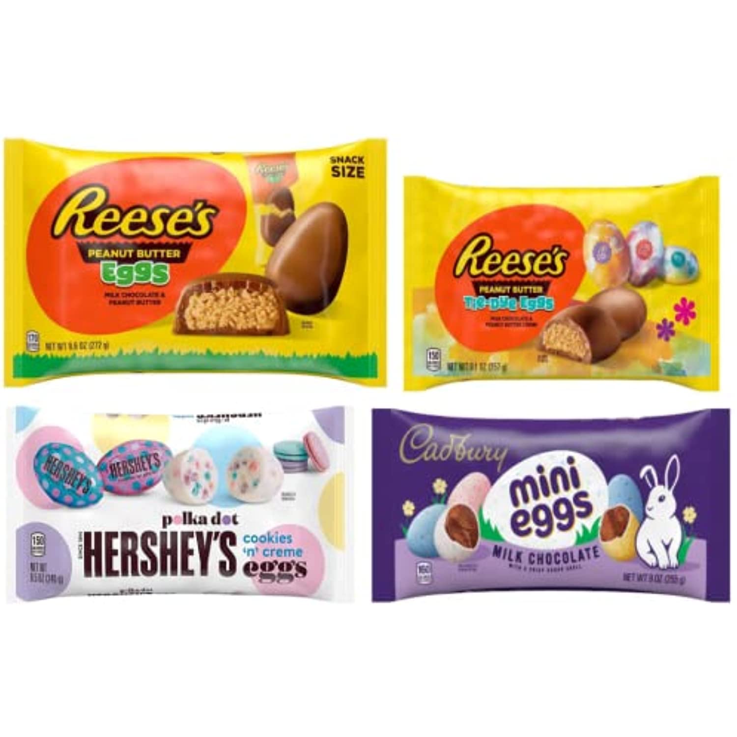 Hersheys Easter Treats Hersheys Polka Dot Cookien Creme Eggs, Reeses Peanut Butter TieDye