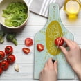 thumbnail image 3 of Saying Cutting Board, Rounded Sun Rough Heart Shaped Beams Philosophy of Life Theme Illustration Image, Decorative Tempered Glass Cutting and Serving Board, Wine Bottle Shape, Yellow, by Ambesonne, 3 of 5