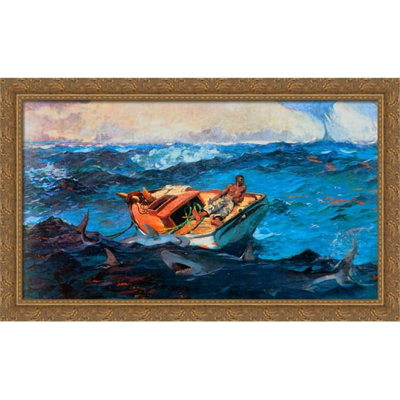 The Gulf Stream 40x26 Large Gold Ornate Wood Framed Canvas Art by Winslow Homer