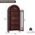 thumbnail image 3 of Gaderth Armoire de Garde-Manger de Cuisine Arquée, Armoire Haute Arquée, Armoire de Rangement Moderne, Bibliothèque en Bois Style Ferme à 5 Niveaux, Armoire Polyvalente avec Tablette Ajustable et 2 Portes en Verre pour Salle à Manger et Salon, 3 of 7
