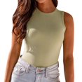 thumbnail image 2 of Tittly Womens Tank Tops Vest for Women Women's Basic Sleeveless Back Neck Ribbed Tight Fitting Tank Tops Sleeveless Tops for Women Summer Tops GN2 L, 2 of 5