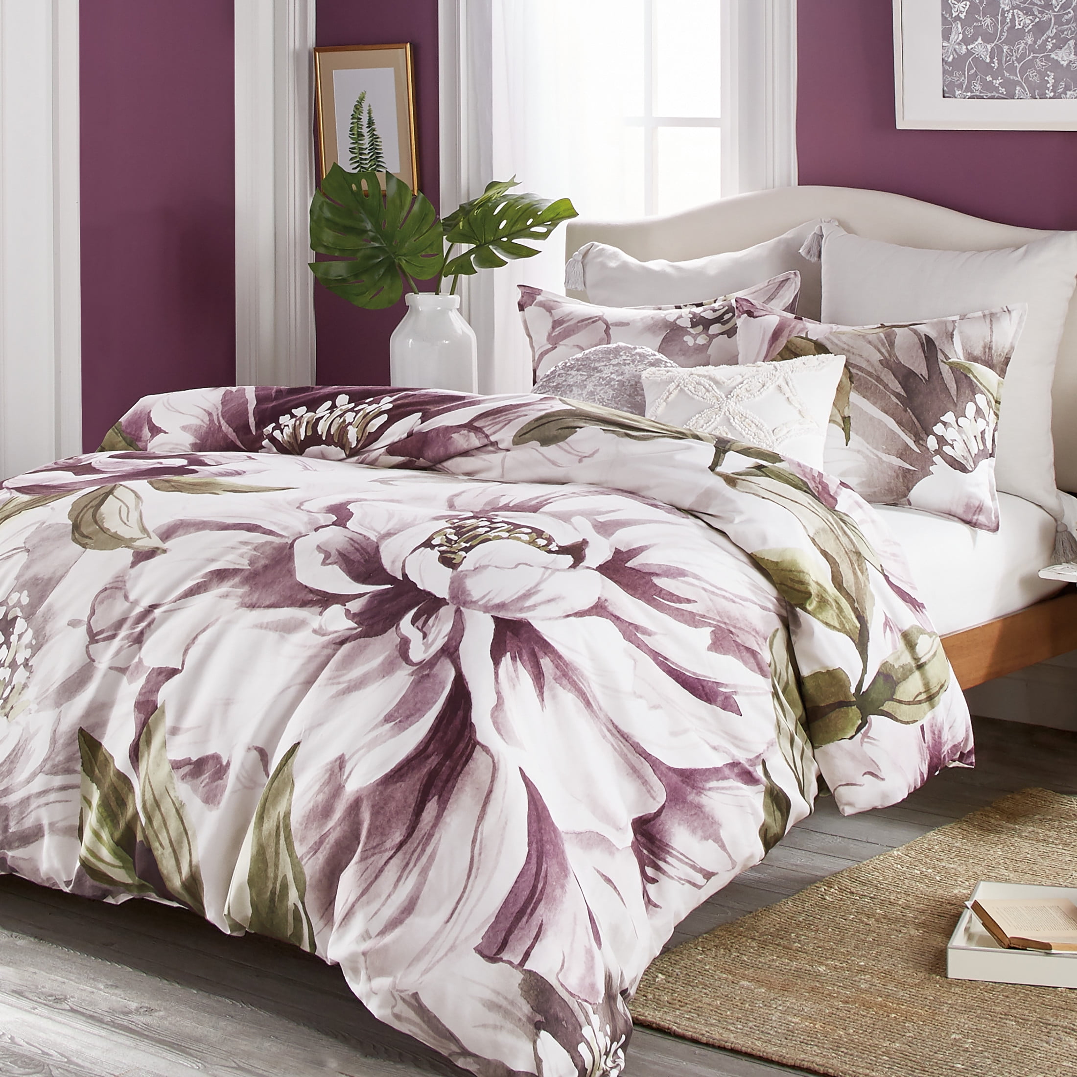Peri Home Peony Blooms 3 Piece King Comforter Set, Multi, Cotton