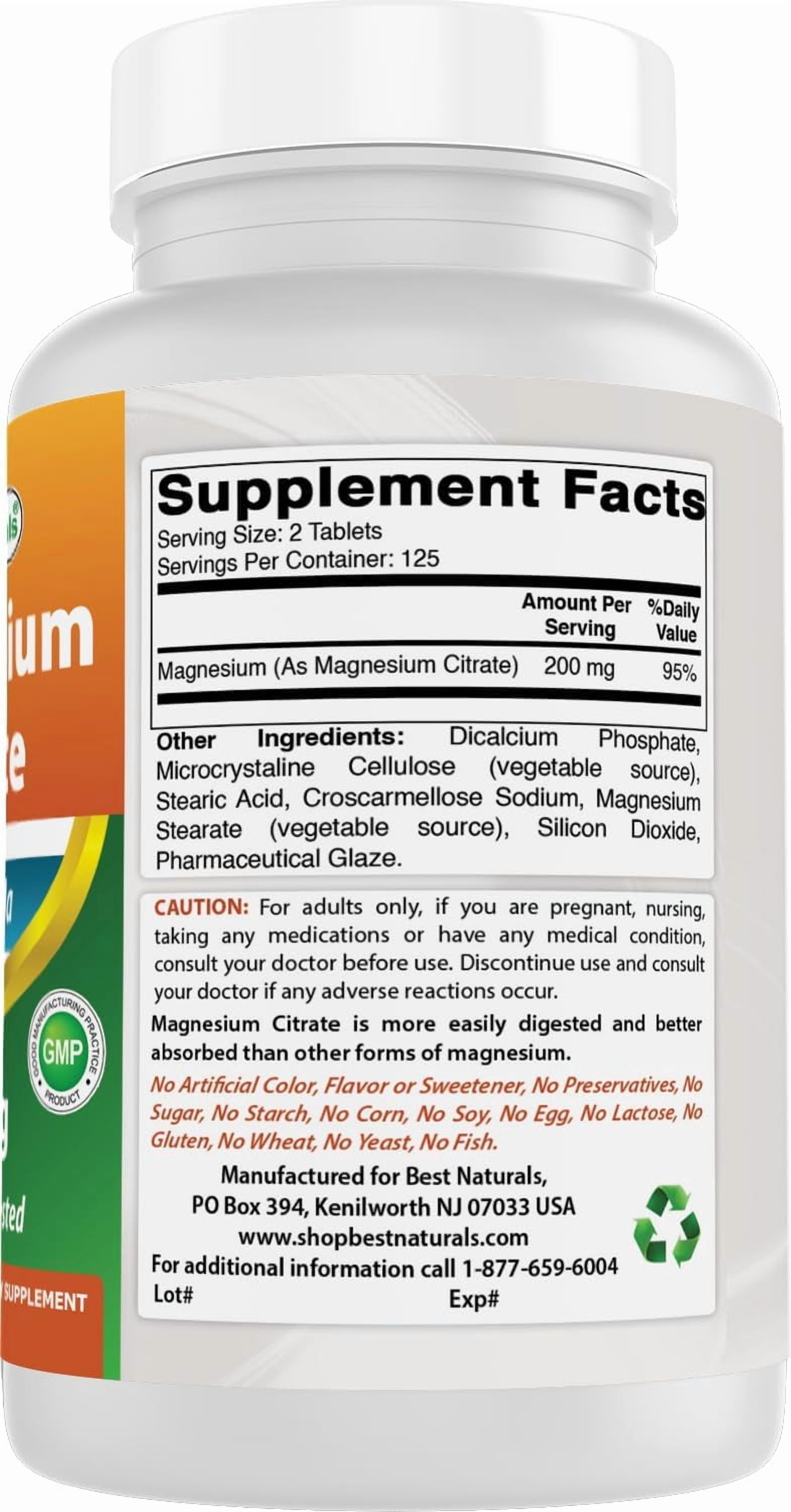Best Naturals Magnesium Citrate 400mg 250 Tablets