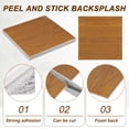 thumbnail image 4 of Uxcell 20 piezas de azulejos autoadhesivos para salpicaduras 11.8"x11.8" PVC pared textura de madera gruesa autoadhesiva impermeable para cocina y baño, marrón oscuro, 4 of 7