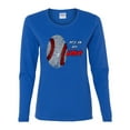 thumbnail image 2 of Wild Bobby, Baseball Fingerprint It's In My DNA, Sports, Women Graphic Long Sleeve Tee, Royal, XX-Large, 2 of 5