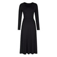thumbnail image 4 of Ygbgbb Women's Elegant Waist Cinched Long Sleeve Lace Up Dress (Black,L), 4 of 6