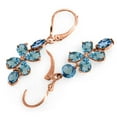 thumbnail image 2 of Galaxy Gold 5.32 Carat 14k Solid Rose Gold Chandelier Earrings with Natural Blue Topaz, 2 of 3