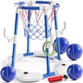 thumbnail image 1 of Canasta de baloncesto para piscina NIPLOOOW 2 en 1 flotante con 4 pelotas y bomba, 1 of 7
