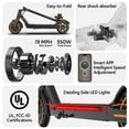 thumbnail image 4 of Electric scooters for adults, 550W Motor 19Mph Portable Folding E Scooter Up to 19 Miles Range, 8.5"Tire, with Side Light and APP, 4 of 13