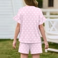 thumbnail image 3 of Grblisyd Outfit for Girls Two Piece Fashion Polka Dots Ruffle Short Sleeve Top Drawstring Elastic Waist Shorts Set Casual Clothing Sets, 3 of 4