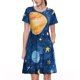 thumbnail image 1 of Balery Planets And Stars1 Vestidos sueltos de manga corta para mujer, vestidos de verano 2025, vestidos casuales de corte A con vuelo., 1 of 6