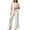 White, variant on Enjoytime Women's Pajama Sets Ruffle Soft Comfy Casual Sleepwear Short Sleeve Tops with Wide Leg Pants 2 Piece Lounge Set