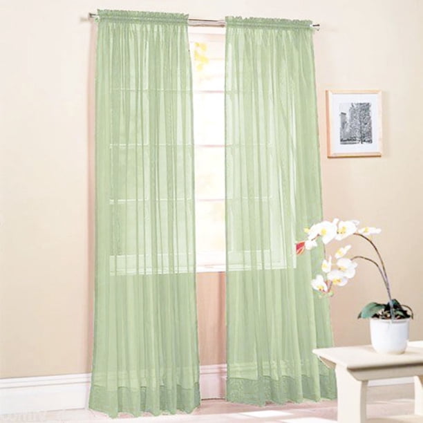 Sheer Voile Window Grommet Short Curtain Panels For Bathroom Kitchen Walmart Com Walmart Com
