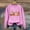 Pink, variant on Turilly Women's Round Neck Printed Long Sleeve Hoodless Sweatshirts Top