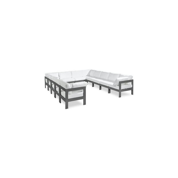 Meridian Furniture Nizuc White Outdoor Patio Modular Sectional