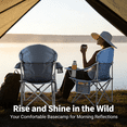thumbnail image 4 of Taoset Oversized Heavy Duty Camping Chair with Cooler Bag - 500lb Capacity Folding Outdoor Seat for Fishing & Travel, Blue, 4 of 5