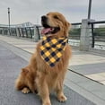 thumbnail image 3 of Baberos triangulares para mascotas Apuakthei Classic Buffalo Plaid, bufandas para perros con cuadros rojos y verdes, 3 of 5