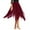 Wine Red, variant on YONGHS Women's Asymmetrical Chiffon Handkerchief Ballet Lyrical High Low Dance Skate Tutu Skirt Rose One_Size