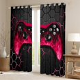 thumbnail image 2 of Castle Fairy Teens Pink Gamepads Curtains Pack of 2 (42x84 Each),Geometric Honeycomb Curtains Blackout,Abstract Gradient Bedroom Curtains,Super Cozy Room Decor, 2 of 6