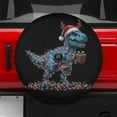 thumbnail image 2 of Lotusprinthandmade Dinosaur Lovers Christmas Spare Tire Cover With Backup Camera Hole 6 Sizes (29 in.) – Fun Holiday Car Design, 2 of 6