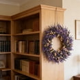 thumbnail image 6 of JHyouerji Lifelike Lavender Front Door Wreath 15 Inch Purple Floral Wreath Built In Loop for Wall Window Party Outdoor Porch Decor, 6 of 7