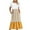 Yellow, variant on Uaswgudfs 2025 Women's Summer Casual Short Sleeve Midi Dress - Round Neck with Tiered Ruffle Hem & Utility Pockets Blue L