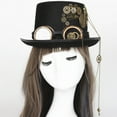 thumbnail image 3 of Sombrero Steampunk con engranaje Sunnimix negro 58cm-59cm, 3 of 7