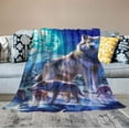 thumbnail image 2 of ARISTURING  Soft Cozy Throw Blanket for Couch, Wolf Snow Moon, 2 of 6