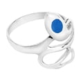 thumbnail image 4 of Retro Snake Coil Wrap Blue Turquoise Sterling Silver Ring-6, 4 of 4