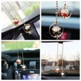 thumbnail image 3 of Cute Lucky Cat Ceramic Car Rearview Mirror Hanging Ornament Car Interior Decor, 3 of 16