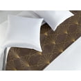 thumbnail image 2 of Art Deco Bed Runner, Shell Look Simplistic Pattern with Vintage and Classical Style Motif, Decorative Accent Bedding Scarf for Hotels Homes & Guest Rooms, Queen, Dark Brown Sand Brown, by Ambesonne, 2 of 3