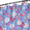 thumbnail image 3 of Blue Butterfly Flower Pattern Shower Curtain 84"x72" ,Bathroom Decorative Shower Curtains Set with 12 Hooks,Modern Waterproof Washable Shower Curtain, 3 of 6