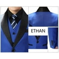 thumbnail image 6 of ETHAN 4 Piece Toddler Suit for Boys Royal Blue Slim Fit Tuxedo for Boys Outfit for Prom Kids Size 2T, 6 of 7