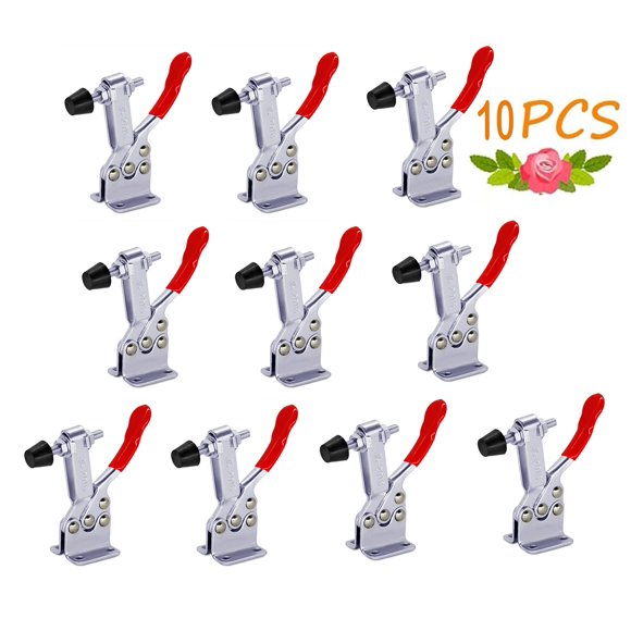 10 Pack Hold Down Toggle Clamps Woodworking,201B Clamps Hand Tool Toggle Clamp 220Lbs Holding Capacity,Antislip Quick Release Horizontal Toggle Clamp,Heavy Duty Toggle Clamp for Cam Over Clamp-SKYCY