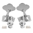 thumbnail image 4 of Musiclily Pro 2R2L 19:1 Ratio Open Gear Bass Tuners Machine Heads Tuning Keys Pegs with Clover Button for Ibanez Style Electric Bass, Chrome, 4 of 5