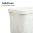 thumbnail image 4 of Mind Reader 40L Slim Laundry Hamper, Clothes Basket, Lid, Wicker Design, Plastic, 18"L x 10.4"W x 23.5"H, White, 4 of 7