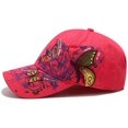 thumbnail image 3 of Women's Baseball Cap Lady Butterfly Flower Embroidery Design Fashion Hat Adjustable Breathble, 3 of 4