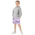 thumbnail image 6 of Purple Hibiscus Pattern Athletic Shorts Breathable with Comfort Fit Drawstring Casual Sweatshorts Small, 6 of 9