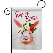 Breeze Decor G153073-BO 13 x 18.5 in. Sweet Easter Bunny Garden Flag with Spring Double-Sided Decorative Vertical House Decoration Banner Yard Gift