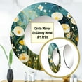 thumbnail image 3 of Designart "Blue White Buttercups Buttercup Meadow" Buttercups Rund Mirror For Wall Decor - Large Teal Round Print Mirror - Round Country Mirror 29" x 29" Inch - Wall Mounted Round Large Mirror, 3 of 5