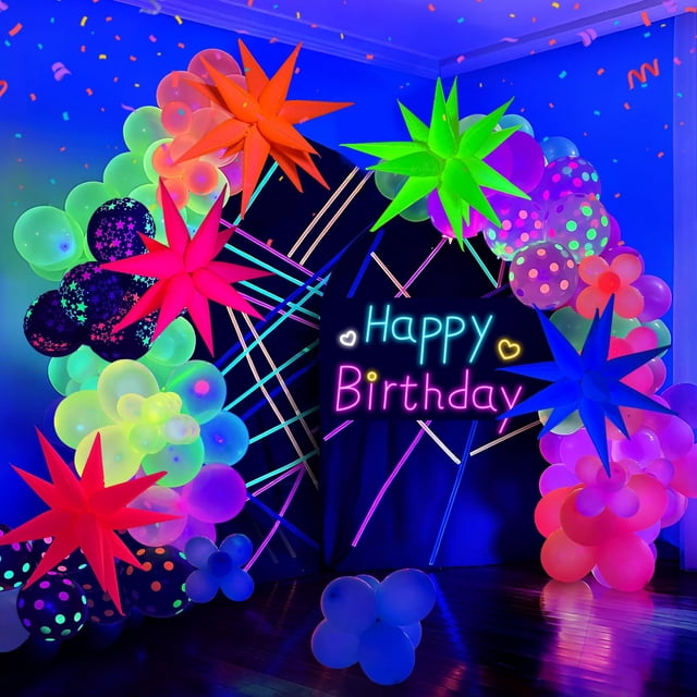 Suministros para Fiesta GYIPFIPA Globos Neon UV que Brillan en la Oscuridad