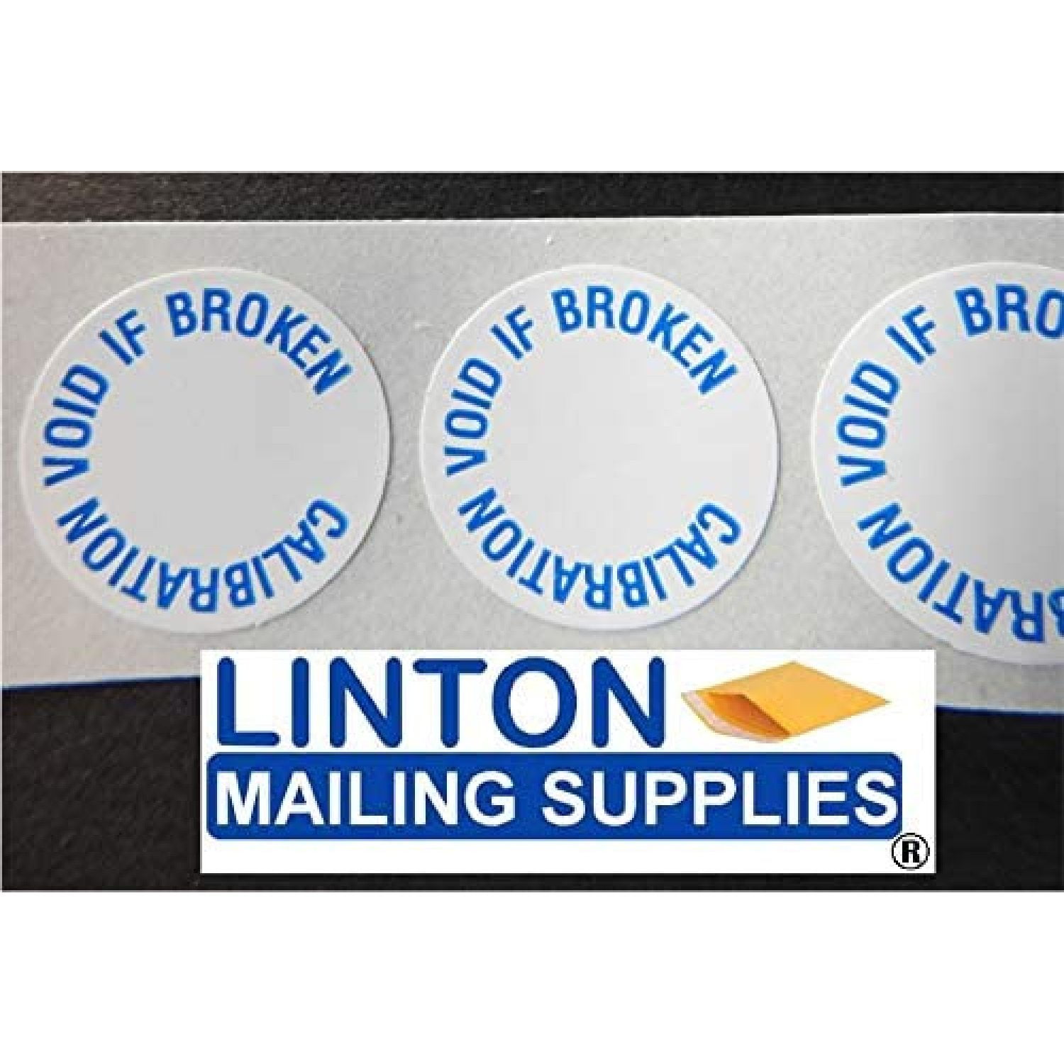 "Calibration Void IF Broken" Labels, 3/4 Inch Circle, Tamper Resistant