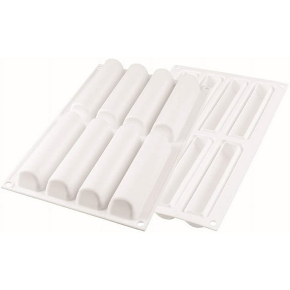 Silikomart "Cylindre 75" Silicone Mold with 8 Cavities, Each 4.96 Inch x 1.06 Inch x 1.06 Inch High