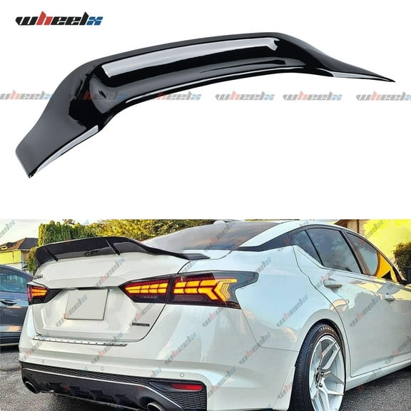Rear Spoiler Compatible with 2019-2024 Nissan Altima Sedan S SV SR SL Rear Trunk Wing ABS Gloss Black R Style Accessories Exterior 2019 2020 2021 2022 2023 2024 (Glossy Black)