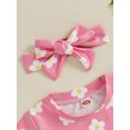 thumbnail image 6 of Suealasg Newborn Girl 2Pcs Summer Outfits 3 6 9 12 18 Months Infant Short Sleeve Floral Leaf Print Romper +Headband Set Baby Girl Clothes, 6 of 8